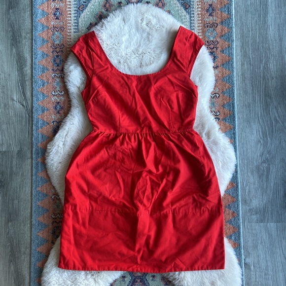 American Eagle Outfitters red mini dress cap sleeve bubble style open back 2 - Picture 13 of 16